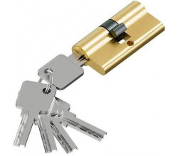 Цилиндр ключ/ключ KAB-6.3S 56(28/28) SGold (алюм., 5 ключей)