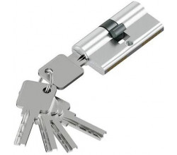 Цилиндр ключ/ключ KAB-6.3S 56(28/28) SChrome (алюм., 5 ключей)