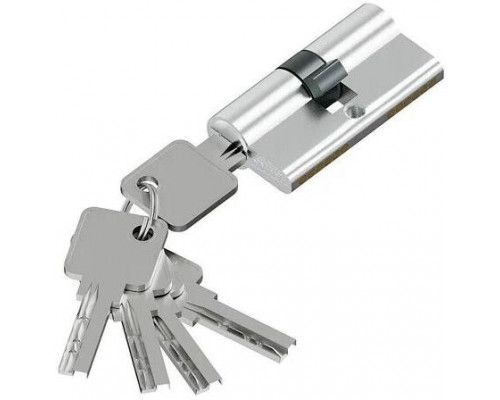 Цилиндр ключ/ключ KAB-6.3S 56(28/28) SChrome (алюм., 5 ключей)