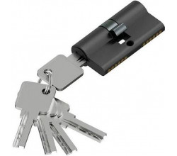 Цилиндр ключ/ключ KAB-6.3S 56(28/28) SBlack (алюм., 5 ключей)