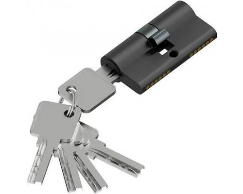 Цилиндр ключ/ключ KAB-6.3S 56(28/28) SBlack (алюм., 5 ключей)