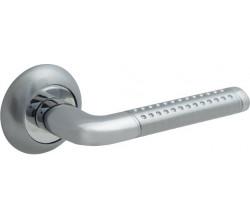 Ручка на круглой розетке Bravo A-487 SC/С МатХром/Хром (алюм.)