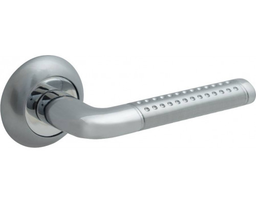 Ручка на круглой розетке Bravo A-487 SC/С МатХром/Хром (алюм.)