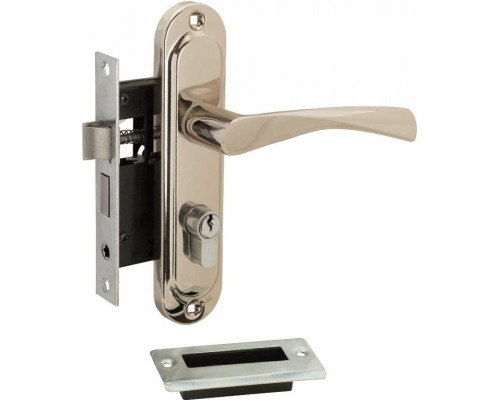 Замок цилиндровый 0823/60-C NI Никель (фикс., с ручкой, 5 ключей)