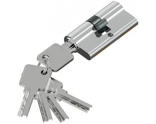 Цилиндр ключ/ключ KAB-6.3S 56(28/28) Chrome (алюм., 5 ключей)