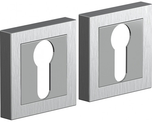 Накладка цилиндровая на квадратной розетке Promo AS-2CL SC МатХром