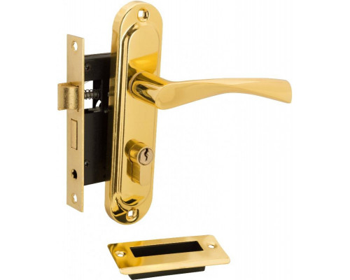 Замок цилиндровый 0823/60-C G Золото (фикс., с ручкой, 5 ключей)