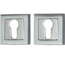 Накладка цилиндровая на квадратной розетке Bravo A/Z-2CL SC МатХром