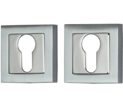 Накладка цилиндровая на квадратной розетке Bravo A/Z-2CL SC МатХром