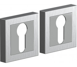 Накладка цилиндровая на квадратной розетке Promo AS-2CL SC МатХром