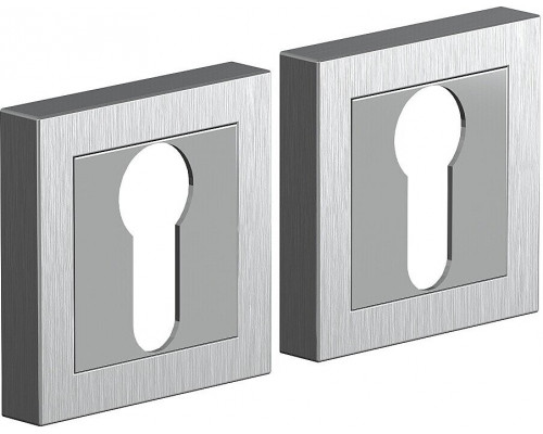 Накладка цилиндровая на квадратной розетке Promo AS-2CL SC МатХром