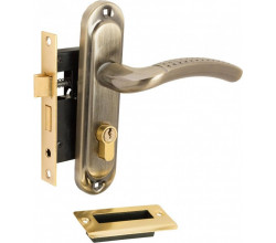 Замок цилиндровый 0827/60-C AB Бронза (фикс., с ручкой, 5 ключей)