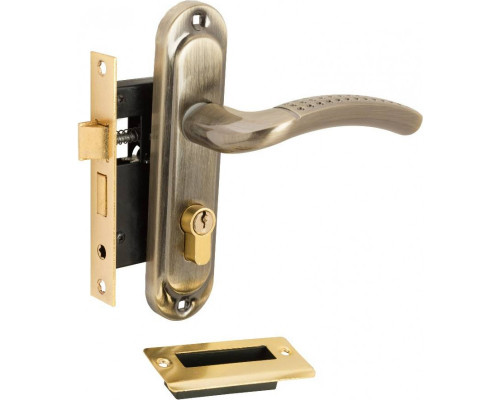 Замок цилиндровый 0827/60-C AB Бронза (фикс., с ручкой, 5 ключей)