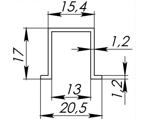 Нижняя направляющая Comfort 60/80/1000 bottom track