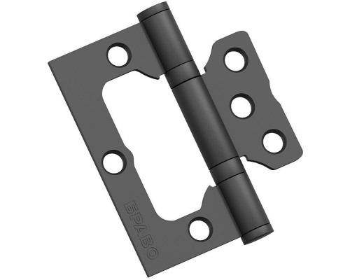 Петля без врезки стальная Bravo F-4-2BB 75*64*2,5 SB МатЧерный (универс.)