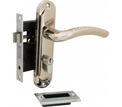 Замок цилиндровый 0827/60-C NI Никель (фикс., с ручкой, 5 ключей)