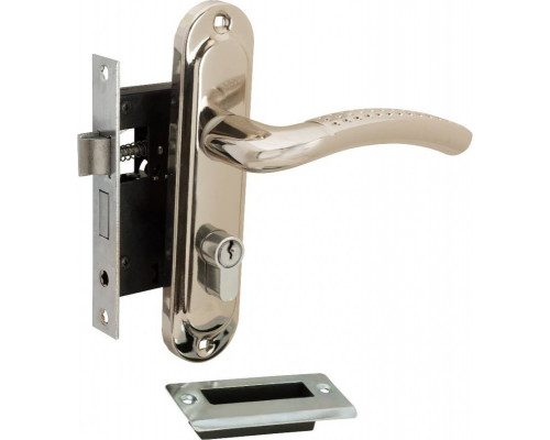 Замок цилиндровый 0827/60-C NI Никель (фикс., с ручкой, 5 ключей)