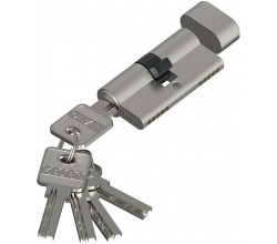 Цилиндр ключ/фиксатор Bravo AЕF-60-30/30 SC МатХром (алюм., 5 ключей)