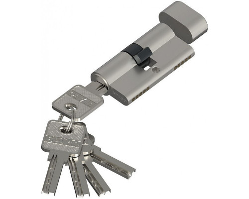 Цилиндр ключ/фиксатор Bravo AЕF-60-30/30 SC МатХром (алюм., 5 ключей)