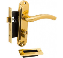 Замок цилиндровый 0827/60-C G Золото (фикс., с ручкой, 5 ключей)