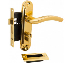 Замок цилиндровый 0827/60-C G Золото (фикс., с ручкой, 5 ключей)