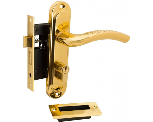 Замок цилиндровый 0827/60-C G Золото (фикс., с ручкой, 5 ключей)