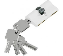 Цилиндр ключ/ключ KAB-6.3S 56(28/28) Swhite (алюм., 5 ключей)