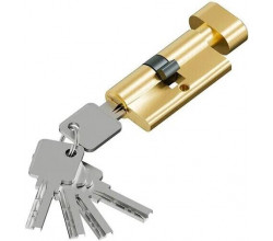 Цилиндр ключ/фиксатор FAB-6.3S 56(28/28) SGold (алюм., 5 ключей)