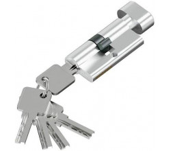 Цилиндр ключ/фиксатор FAB-6.3S 56(28/28) SChrome (алюм., 5 ключей)