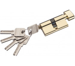 Цилиндр ключ/фиксатор Bravo AЕF-60-30/30 G Золото (алюм., 5 ключей)