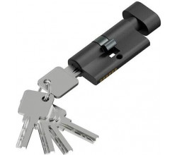 Цилиндр ключ/фиксатор FAB-6.3S 56(28/28) SBlack (алюм., 5 ключей)
