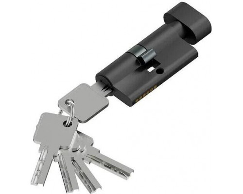 Цилиндр ключ/фиксатор FAB-6.3S 56(28/28) SBlack (алюм., 5 ключей)