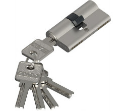 Цилиндр ключ/ключ Bravo AЕK-60-30/30 SC МатХром (алюм., 5 ключей)