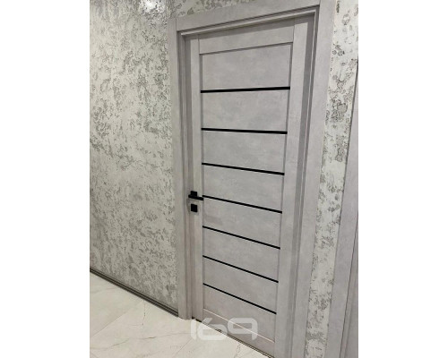 Дверь межкомнатная из эко шпона «Браво-22» Look Art остекление Magic Fog