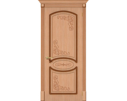 Дверь межкомнатная шпонированная «Азалия» Дуб Ф-05 (Шпон файн-лайн) глухая