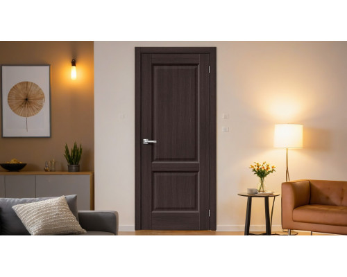 Дверь межкомнатная из эко шпона «Неоклассик-32» Wenge Melinga глухая