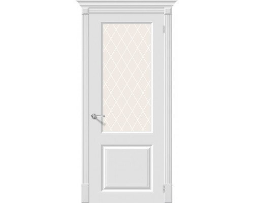 Дверь межкомнатная крашенная «Скинни-13» Whitey (Эмаль) остекление художественное