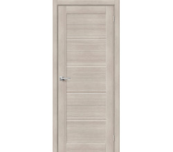 Дверь межкомнатная из эко шпона «Браво-28» Cappuccino Melinga остекление Magic Fog