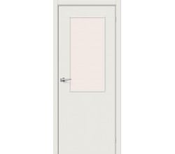 Ламинированная межкомнатная дверь «Гост-7» Л-14 (Белый) остекление Magic Fog