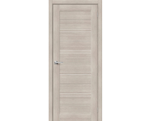 Дверь межкомнатная из эко шпона «Браво-28» Cappuccino Melinga остекление Magic Fog