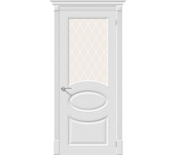 Дверь межкомнатная крашенная «Скинни-21» Whitey (Эмаль) остекление художественное