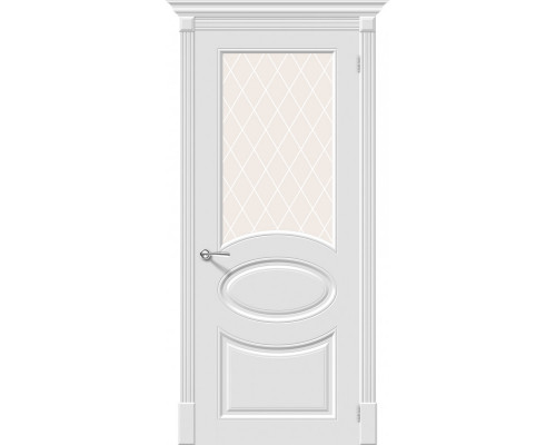 Дверь межкомнатная крашенная «Скинни-21» Whitey (Эмаль) остекление художественное