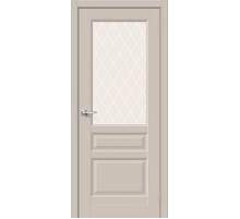 Дверь межкомнатная «Неоклассик-35» Cream Silk остекление White Сrystal