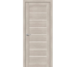 Дверь межкомнатная из эко шпона «Браво-22» Cappuccino Melinga остекление Magic Fog