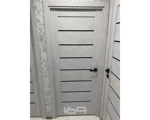 Дверь межкомнатная из эко шпона «Браво-22» Look Art остекление Magic Fog