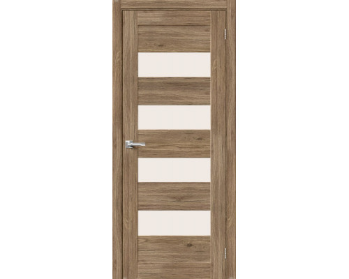 Дверь межкомнатная из эко шпона «Браво-23» Original Oak остекление Magic Fog