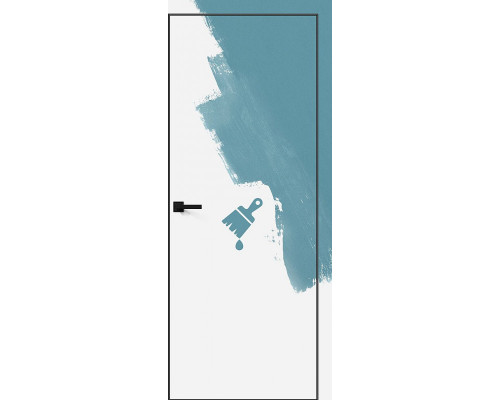Дверь межкомнатная Инвизибл Al Грунт, кромка-черная