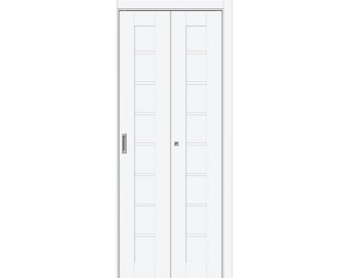 Дверь межкомнатная складная «Браво-20» White Silk глухая