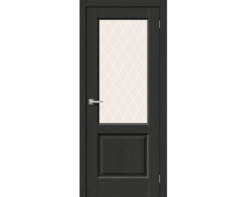 Дверь межкомнатная из эко шпона «Неоклассик-33» Stormy Wood остекление White Сrystal