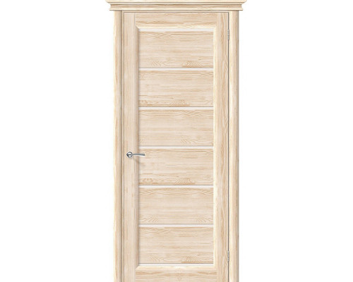 Дверь межкомнатная из Массива сосны без отделки «М2» стекло Белое матовое